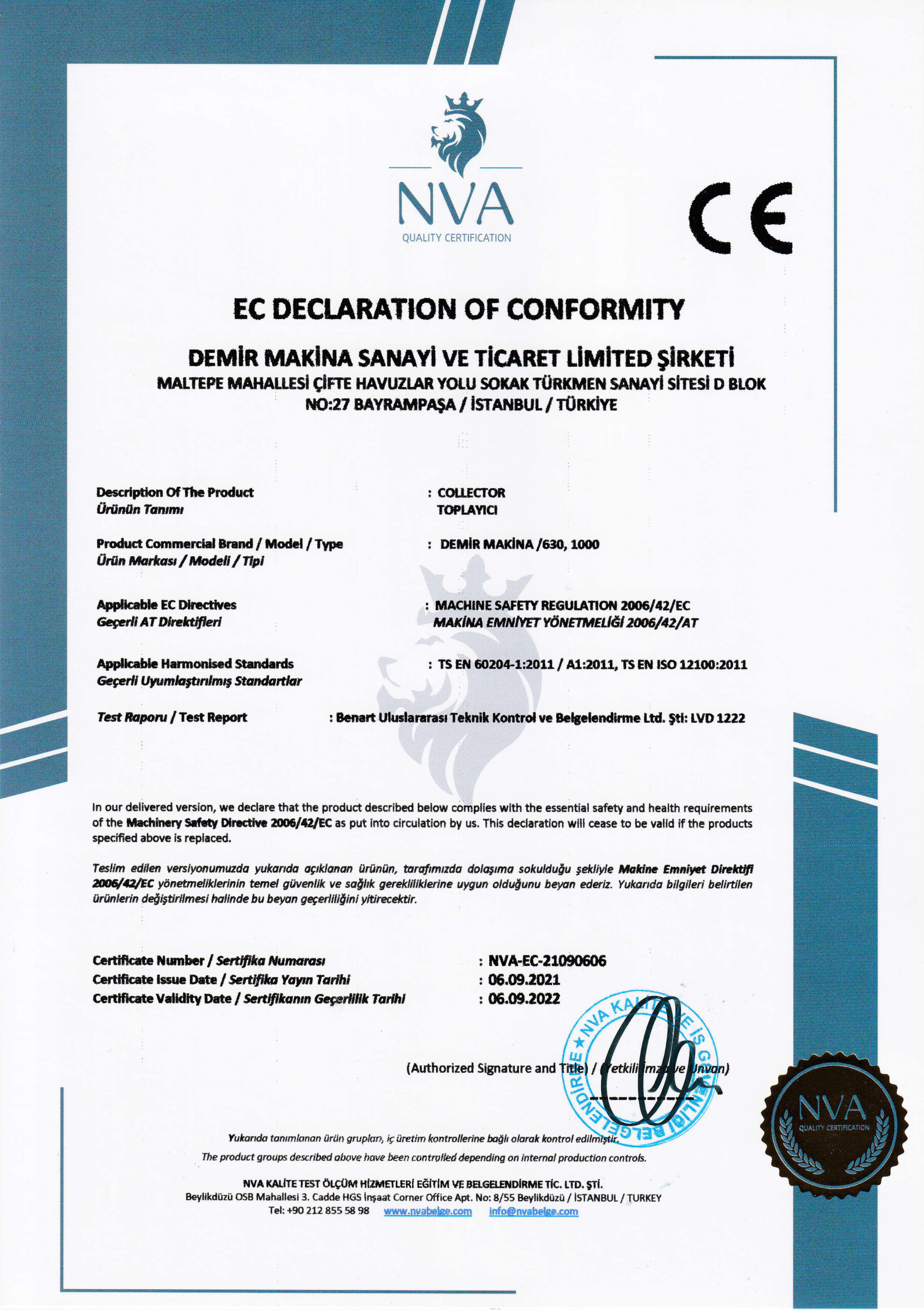 DEMİR MAKİNA CE BELGESİ TOPLAYICI 4